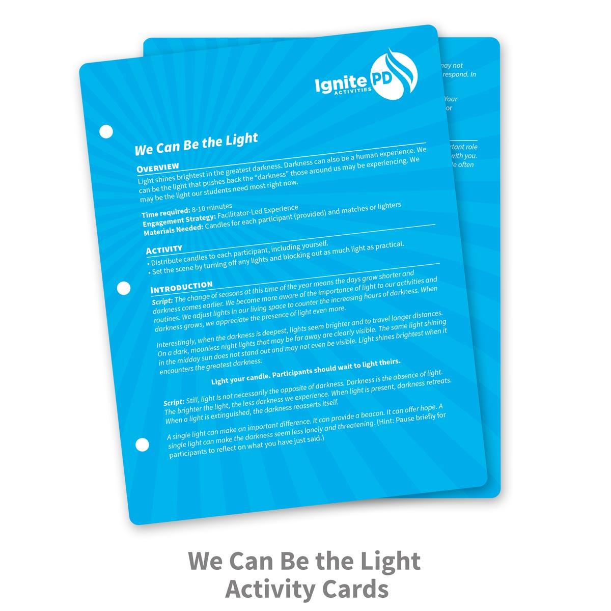 We Can Be the Light activity cards