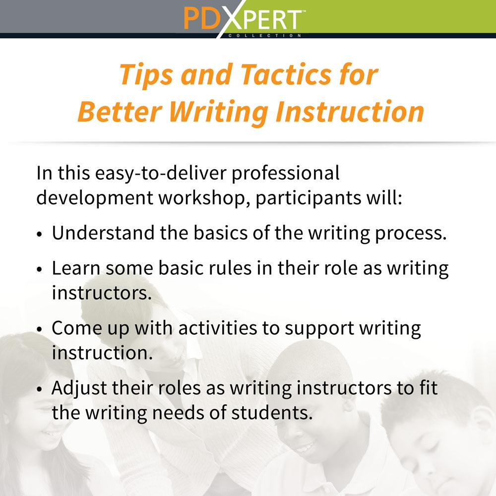 Ready-to-Use Inservice Workshops on Content-Area Instruction: Tips and Tactics for Better Writing Instruction